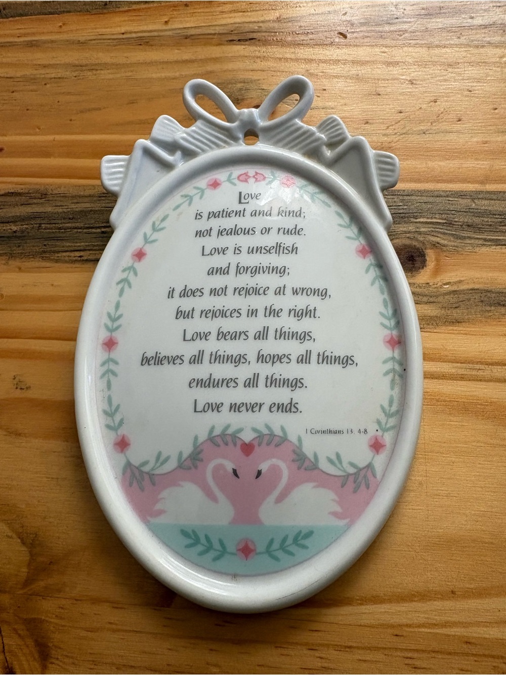 Ceramic Cherished Sentiments Oval Love Plaque